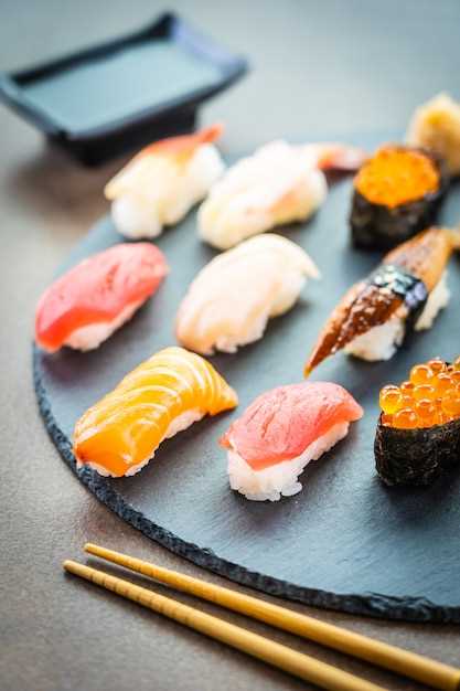 Разновидности суши и сашими с премиальными морепродуктами