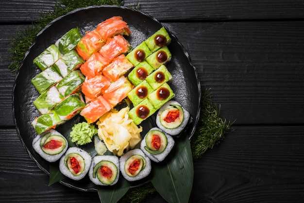 Основные ингредиенты вегетарианских суши и роллов: